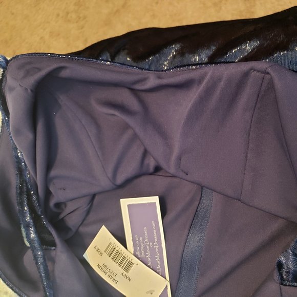 Dear Moon Dk. Navy Shimmer Dress NWT - Picture 6 of 6